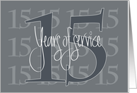 Hand Lettered 15th Year Employee Work Anniversary 15 Years of Service card
