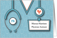 Graduation Congratulations PA Physician Assistant, Custom Name Tag card