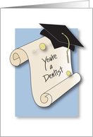 Graduation Congratulations for Dentist, Diploma and Mortar Board card