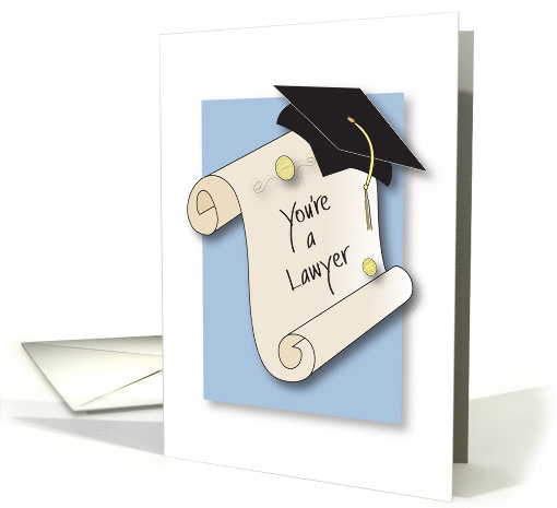 Graduation Congratulations for Lawyer, Diploma and Mortar Board card