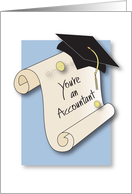 Graduation Congratulations for Accountant, Diploma and Mortar Board card