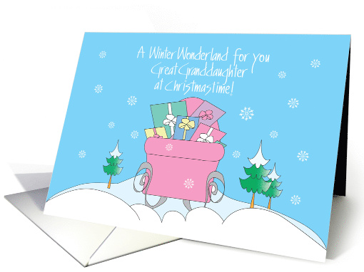 Christmas Winter Wonderland for Great Granddaughter with Sleigh card