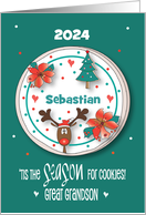 Christmas for Great Grandson Tis the Season for Cookies Custom Name card
