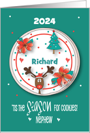 Christmas for Nephew Tis the Season for Cookies with Custom Name card