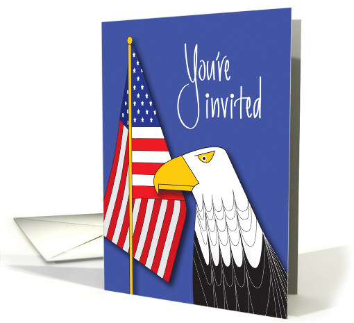 Invitation to Eagle Scout Court of Honor with Eagle and Flag card