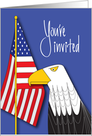 Invitation to Eagle Scout Court of Honor with Eagle and Flag card