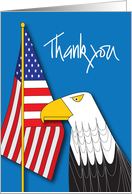 Hand Lettered Thank you for Help with My Project Eagle and Flag card