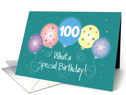 Birthday for 100 Year Old, with Patterned Balloons and... (1069243)