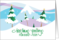 Idaho Christmas Greetings 2024 Snow Covered Pine Trees and Mountain card