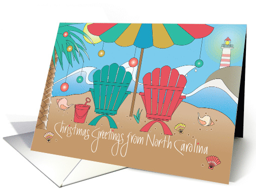 Hand Lettered North Carolina Holiday Beach Greetings,... (1072357)