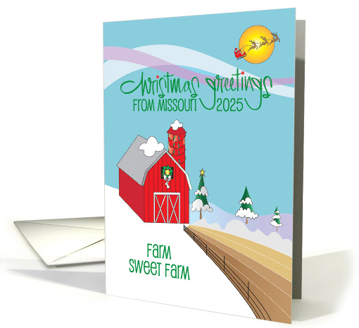 Missouri 2025 Sweet Farm Christmas with Barn, Silo, Trees... (1074188)