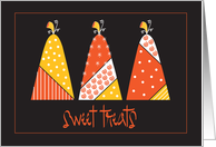 Halloween Decorated Candy Corn Sweet Treats Mounded Pumpkins card