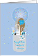 Birthday to favorite hairdresser, with balloon and grooming items card