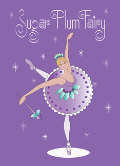 Hand Lettered Christmas Sugar Plum Fairy Ballerina, in Toe Shoes