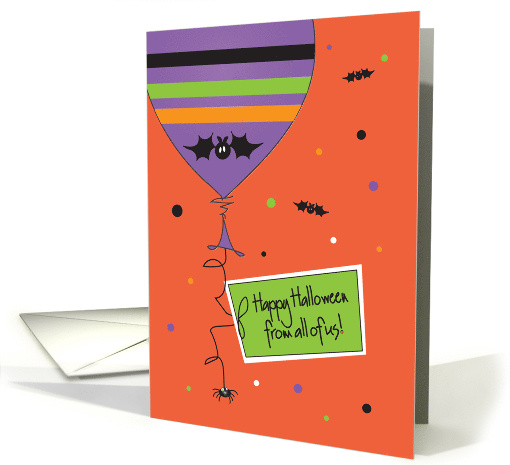 Business Halloween from All of Us, Halloween Balloon with Tag card