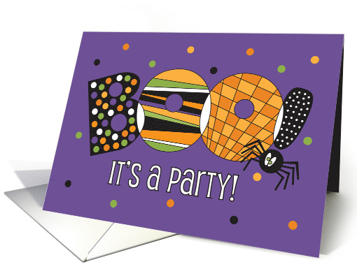 Hand Lettered Invitation BOO! Halloween Party Large... (1087976)