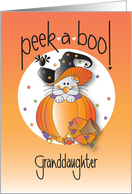 Hand Lettered Halloween for Granddaughter with Peek a Boo Mouse card