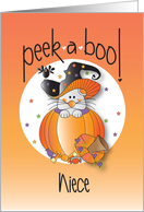 Halloween Peek-a-Boo for Niece, Mouse in Witch’s Hat card