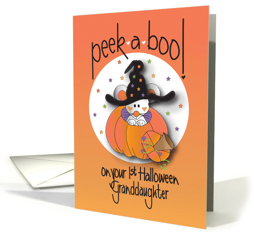 First Halloween Peek-a-Boo for Granddaughter Mouse in Witch's Hat card