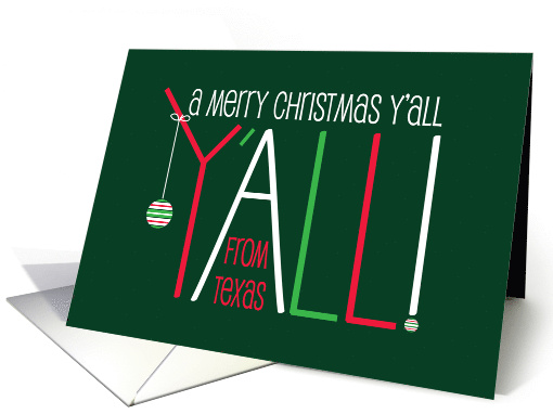 Merry Christmas Y'All From Texas, Tall Colorful Letters &... (1089890)