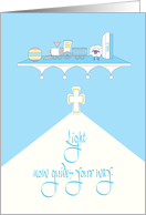 Congratulations to Boy for Christening, with Cross, Bible and Toys card