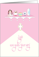 Congratulations for Girl for Christening, with Cross, Bible and Toys card