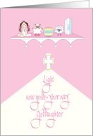 Congratulations for Goddaughter for Christening, Cross and Bible card