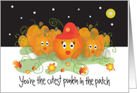 Halloween Card for Kids, Cutest Punkin in Patch card
