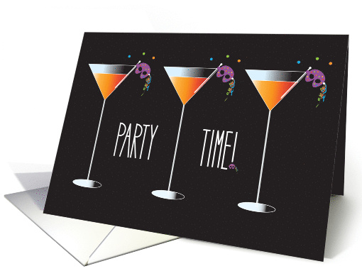 Mardi Gras Party Time Party Invitation Glasses with Masks... (1103972)