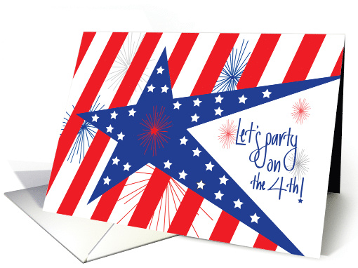 Invitation for July 4th Party Celebration Stars Stripes... (1106548)