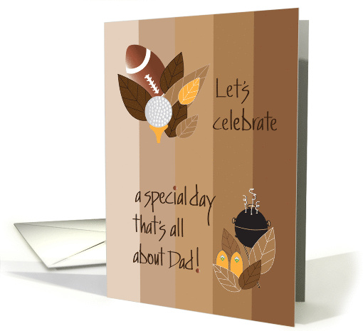 Father's Day Party Invitation with Leaves Football Grill... (1106550)