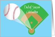 Baseball End of Season Team Party Invitation, Baseball Home Run card