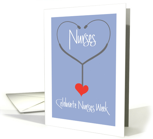Hand Lettered Invitation to Nurses Week Celebration Stethoscope card