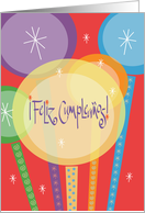 Feliz Cumpleaños Español Velas con Muchos Colores Brilliantes card