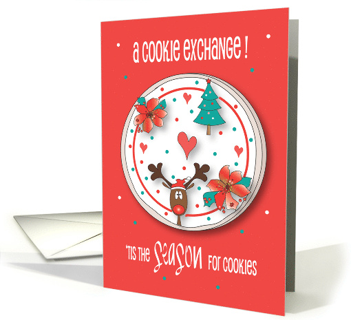 Invitation to Christmas Cookie Exchange Frosted Decorated Cookie card