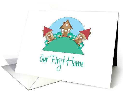 Our First Home Announcement, with Hillside of Cute Cottages card