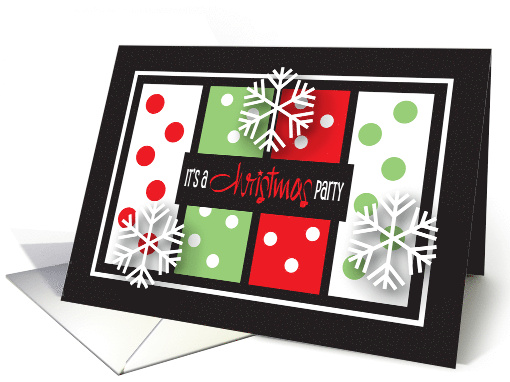 Hand Lettered Invitation to Christmas Party with Dotted... (1111456)