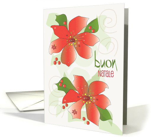 Hand Lettered Christmas from Italy Buon Natale with Red... (1112506)