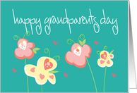 Happy Grandparents Day, with Heart Flowers & Hearts card