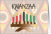 Happy Kwanzaa for Business with Kinara and Mkeka card