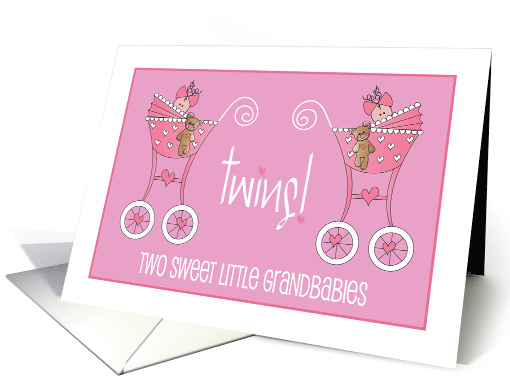 Announcement of Twin Granddaughters Pink Strollers and... (1114738)