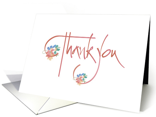Hand Lettered Pink Thank You with Brightly Colored... (1120016)