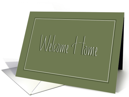 Hand Lettered Welcome Home from Army Service on Khaki card (1121438)