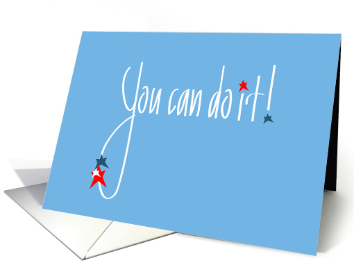 Hand Lettered You can do it, red, white and blue stars card (1121460)