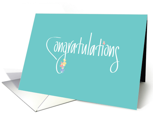 Hand Lettered Congratulations on Mint Green, with... (1121472)