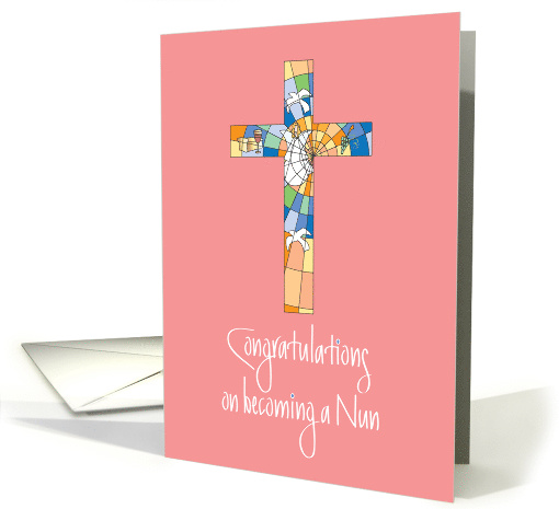 Congratulations on Becoming a Nun, Stained Glass Cross card (1121502)