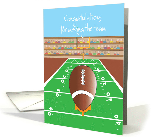 Congratulations for making the Football Team, with Goal Post card