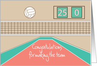 Congratulations for making Volleyball Team, Volleyball and Net card