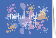 Paintball Party Invitation with Bright Colored Paint Spatters card