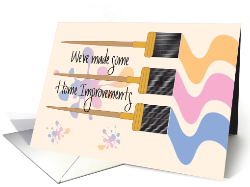 Home Improvement House Warming Invitation Paintbrushes and Paint card
